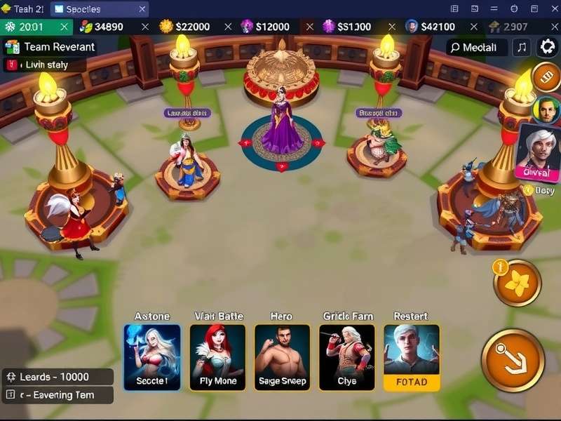 Team Revenant character selection screen with diverse hero options